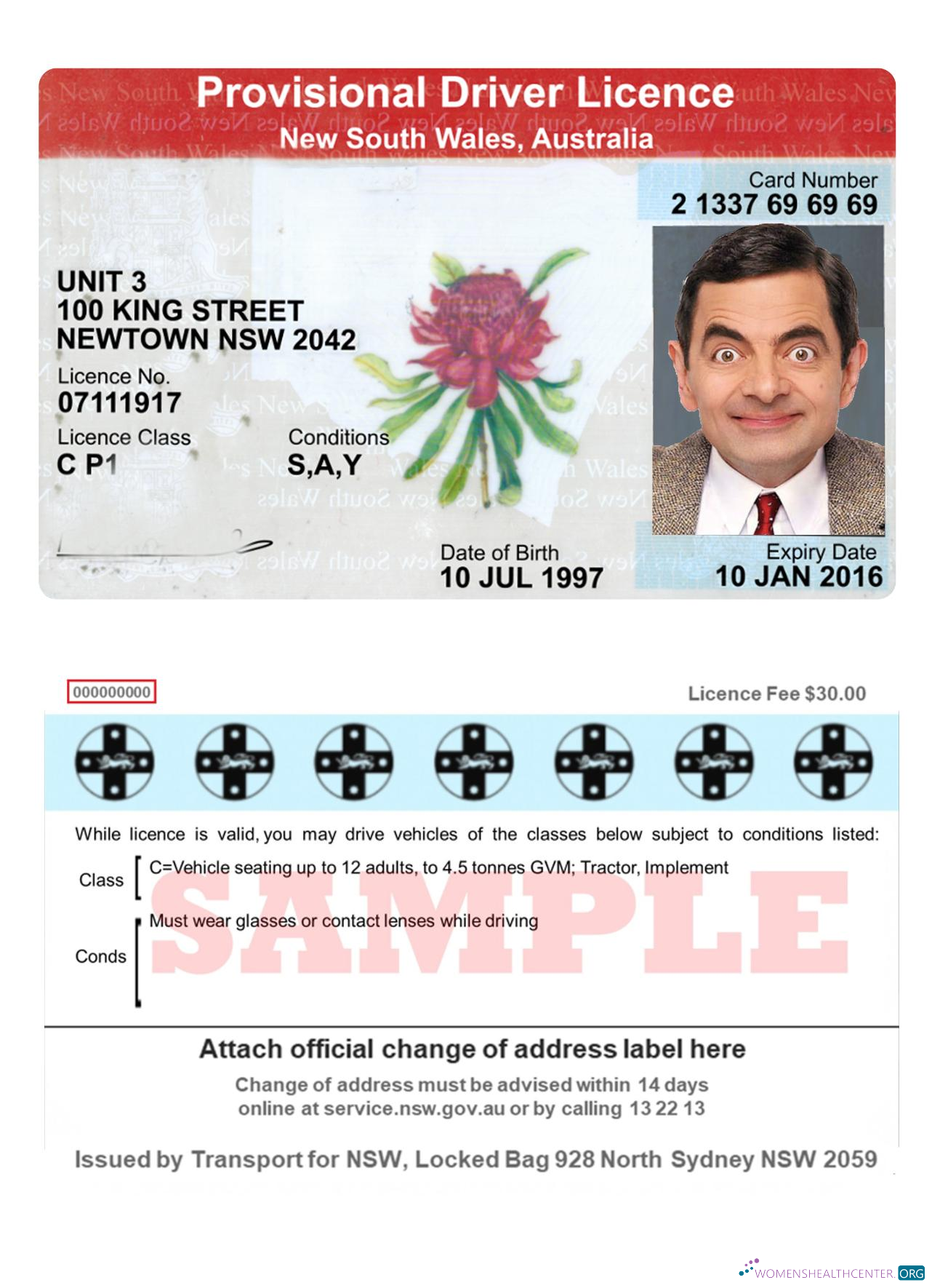 download Australia New South Wales provisional driving license